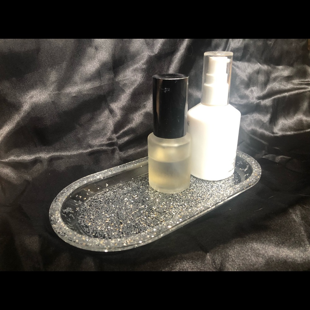 Silver Glitter Glam Tray - DISCOUNTED IMPERFECT